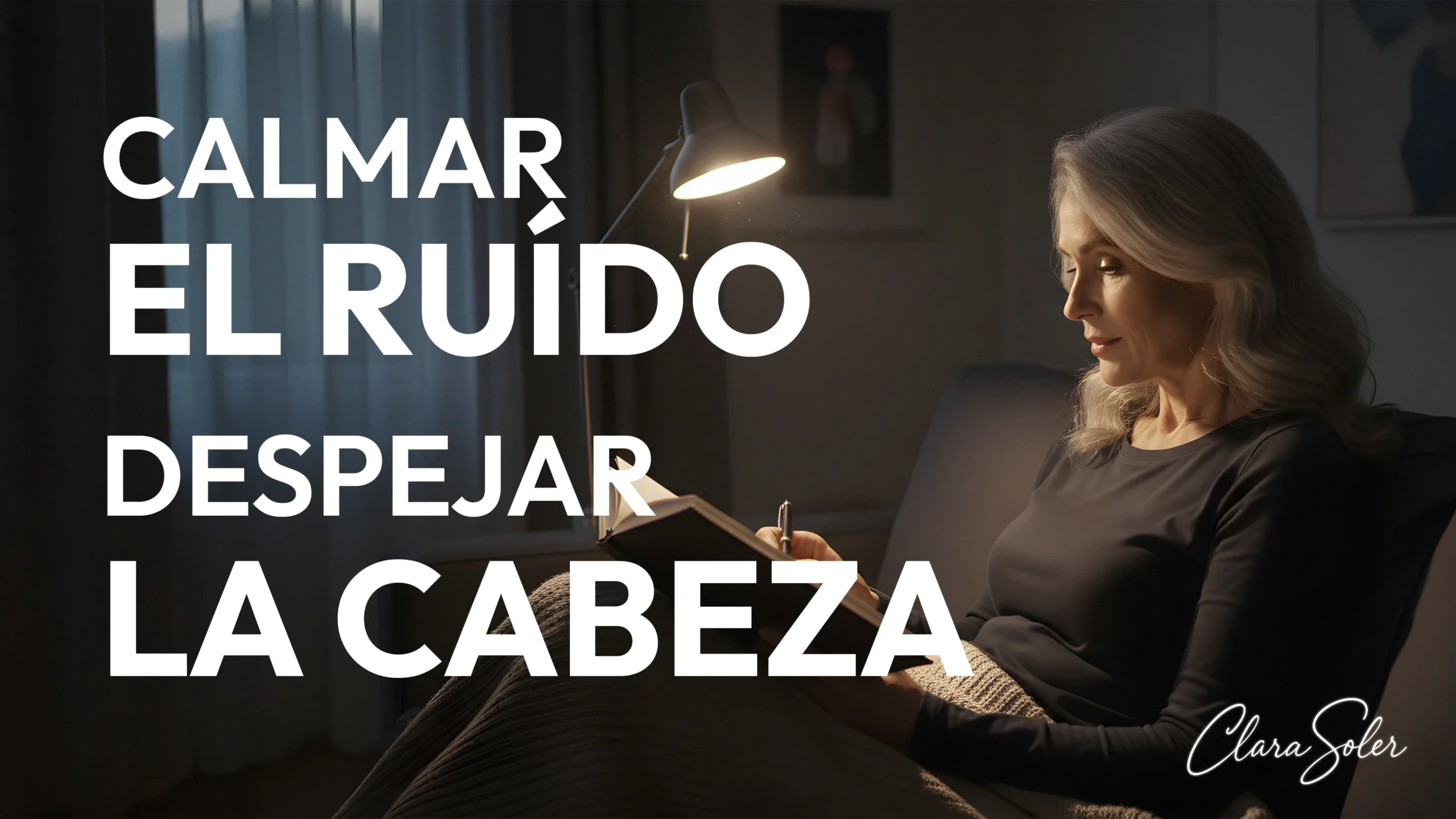 Mujer practicando meditación para dormir junto a una lámpara suave