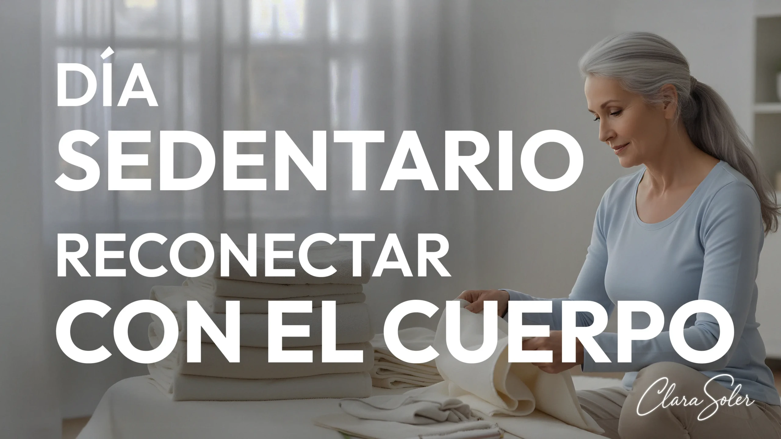 Persona realizando meditación para reconectar con el cuerpo después de un día sentado.